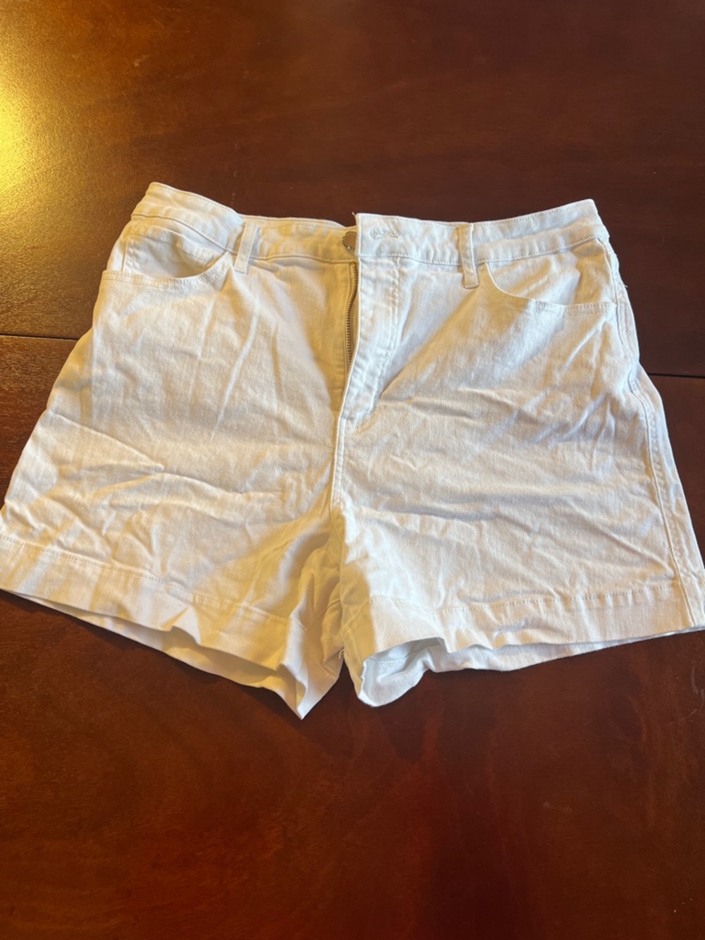 Rebecca Minkoff White Denim High-Rise Shorts